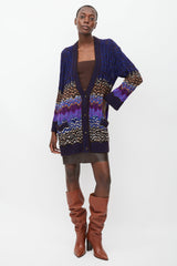 Missoni Purple & Multicolour Waved Stripe Cardigan