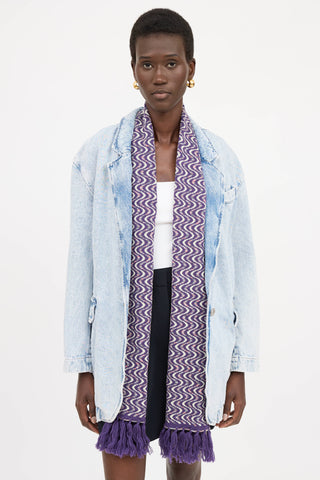 Missoni Wool Geometric Fringe Scarf