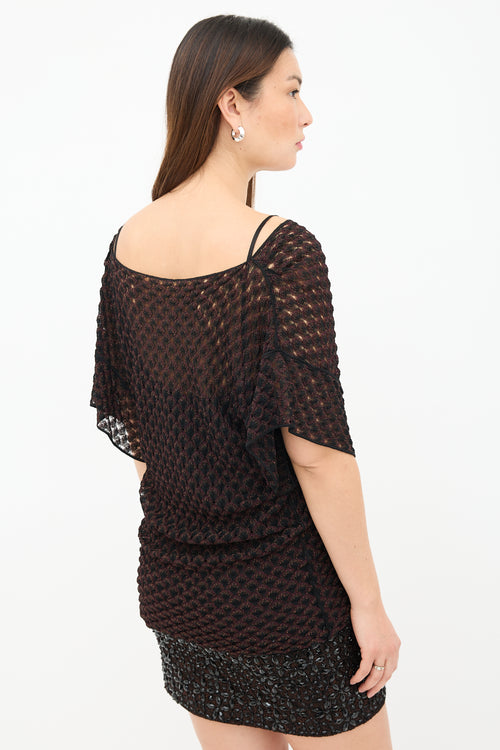 Missoni Sparkly Knit Mesh Overlay Dress