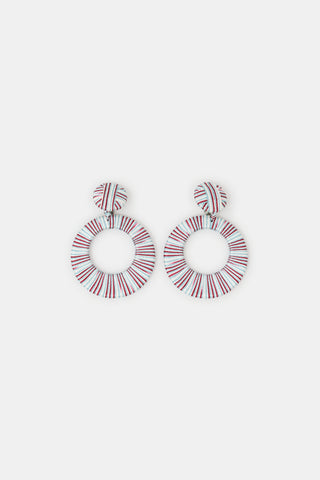 Missoni Thread Wrapped Clip On Hoop Earrings