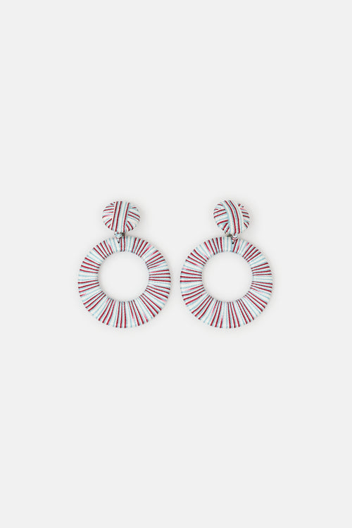 Missoni Thread Wrapped Clip On Hoop Earrings
