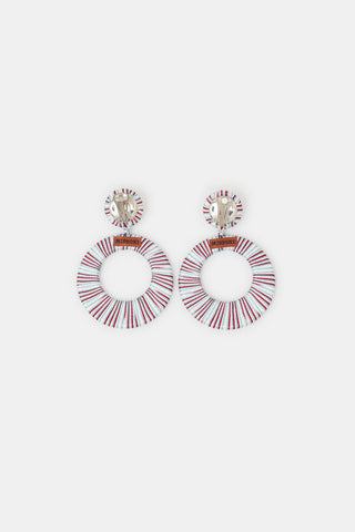 Missoni Thread Wrapped Clip On Hoop Earrings