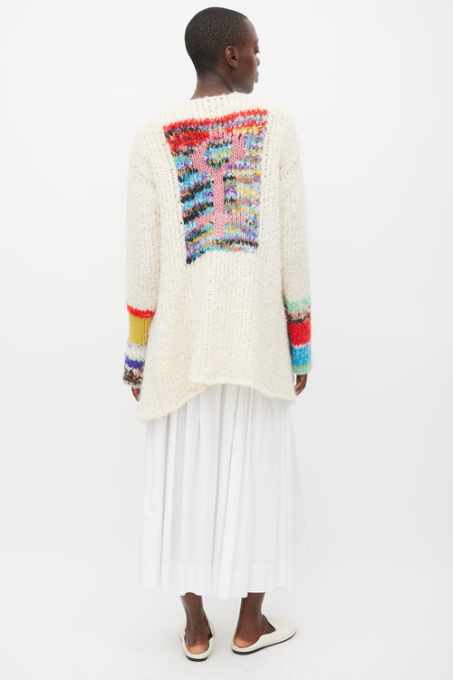 Missoni White & Multicolour Wool Symbol Cardigan