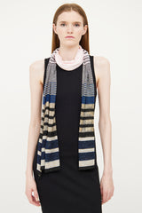 Missoni Pink, Black & Gold Stripe Scarf