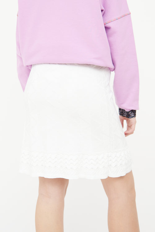 Missoni White Knit Skater Skirt