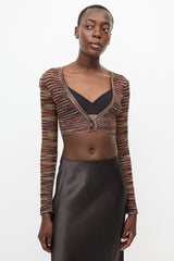 Missoni Yellow & Multicolour Knit Cropped Cardigan