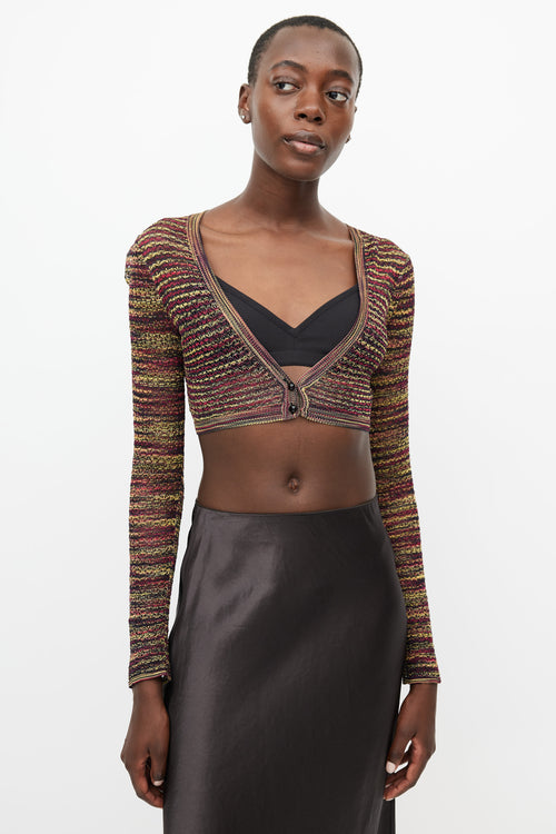 Missoni Yellow & Multicolour Knit Cropped Cardigan