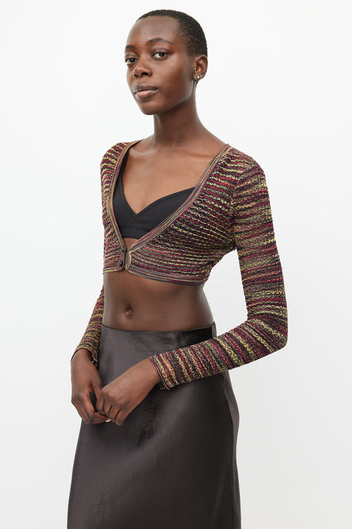 Missoni Yellow & Multicolour Knit Cropped Cardigan