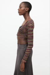 Missoni Yellow & Multicolour Knit Cropped Cardigan