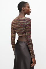 Missoni Yellow & Multicolour Knit Cropped Cardigan