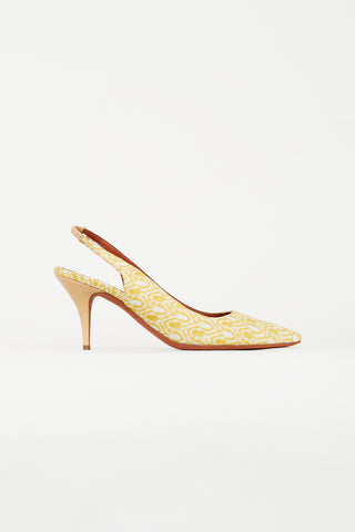 Missoni Yellow & White Knit Slingback Heel