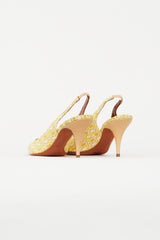 Missoni Yellow & White Knit Slingback Heel