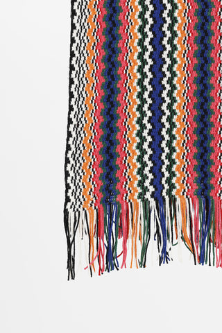 Missoni Knit Multi Pattern Fringe Scarf