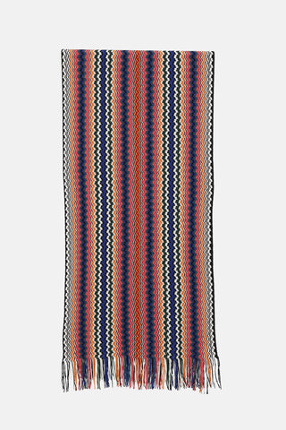 Missoni Knit Multi Pattern Fringe Scarf