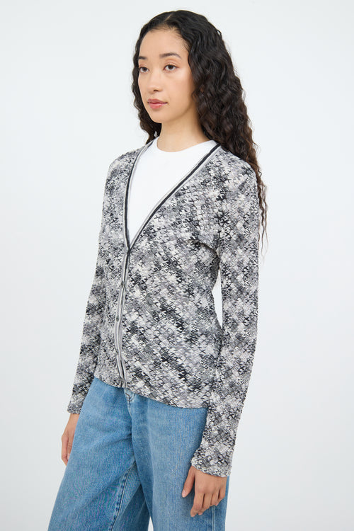 Missoni Grey Multi Colour Button Wool Cardigan