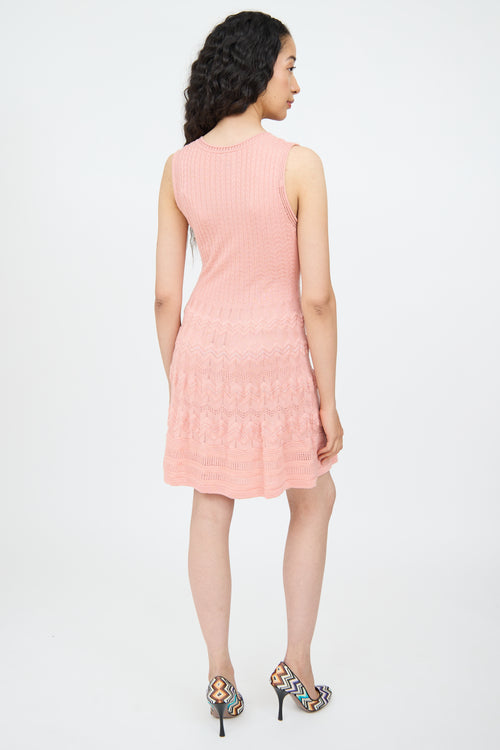 M Missoni Pink Knit Sleeveless Dress