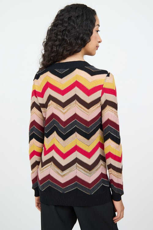 Missoni Yellow Multi Colour Stripe Pattern Top