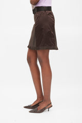 Miu Miu F/W 1999 Brown Neoprene Mesh Skirt