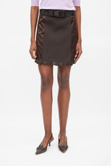 Miu Miu F/W 1999 Brown Neoprene Mesh Skirt
