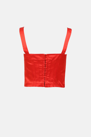 Miu Miu 2006 Silk Pleated Crop Top