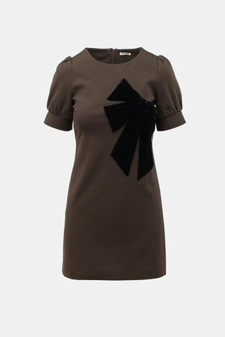 Miu Miu 2008 Velvet Bow Shift Dress