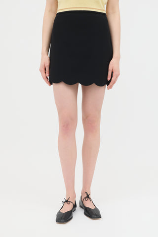 Miu Miu 2018 Scallop Hem Mini Skirt