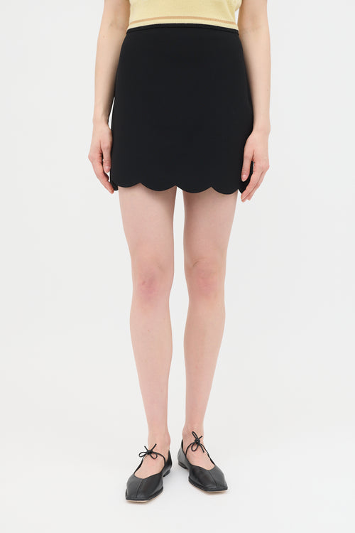 Miu Miu 2018 Scallop Hem Mini Skirt