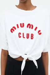 Miu Miu 2021 Embroidered Knot T-Shirt