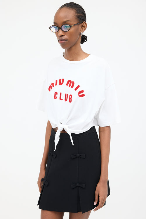 Miu Miu 2021 Embroidered Knot T-Shirt