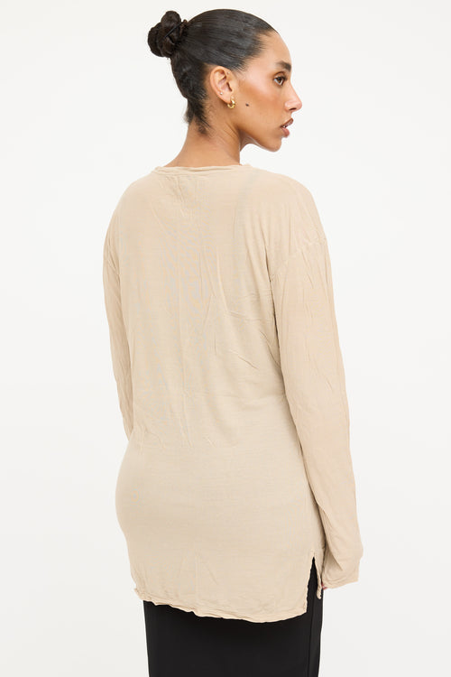 Miu Miu 2022 Ribbed Logo Longsleeve Top