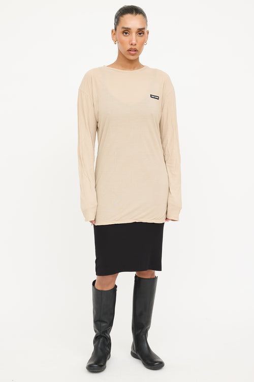 Miu Miu 2022 Ribbed Logo Longsleeve Top