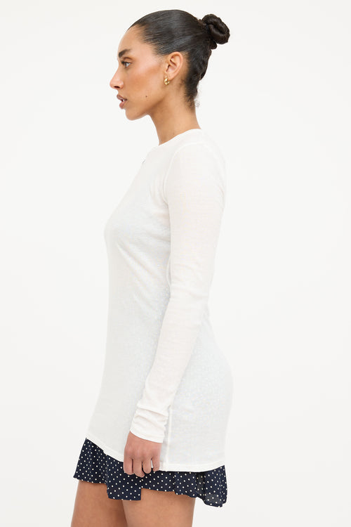 Miu Miu 2022 Ribbed Logo Longsleeve Top