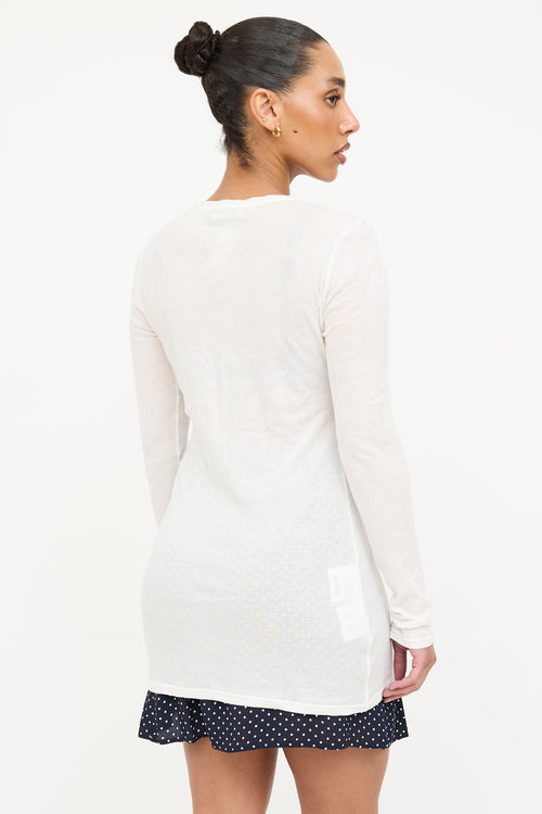 Miu Miu 2022 Ribbed Logo Longsleeve Top