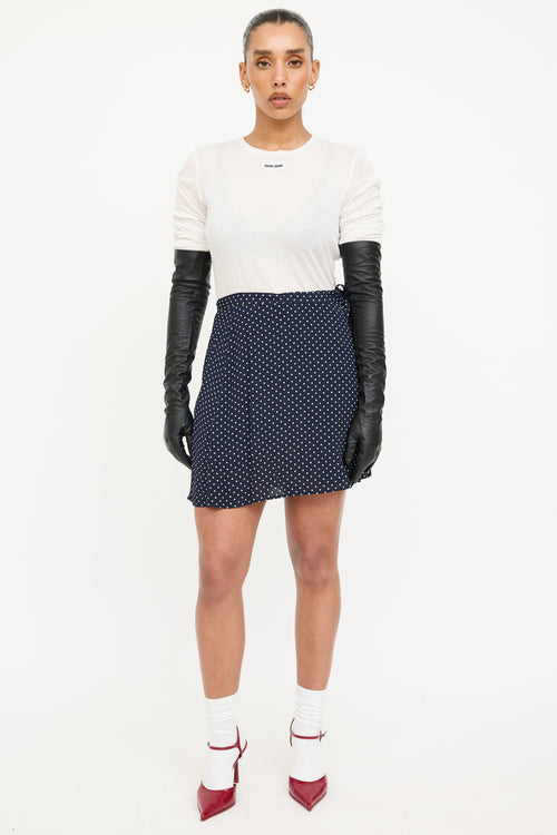 Miu Miu 2022 Ribbed Logo Longsleeve Top