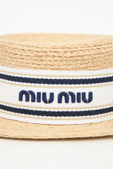 Miu Miu 2023 Raffia Logo Band Sun Hat