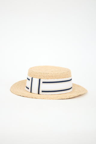 Miu Miu 2023 Raffia Logo Band Sun Hat