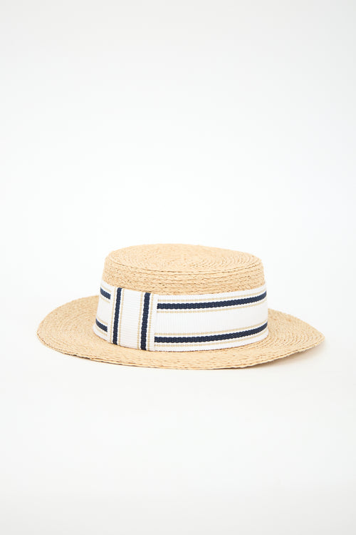Miu Miu 2023 Raffia Logo Band Sun Hat