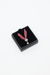 Miu Miu Sterling Silver & Pink Faux Pearl & Crystal Heart Necklace