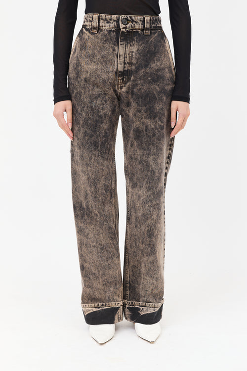 Miu Miu Acid Wash Straight Leg Jeans