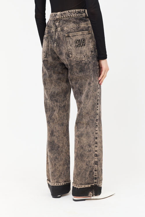 Miu Miu Acid Wash Straight Leg Jeans