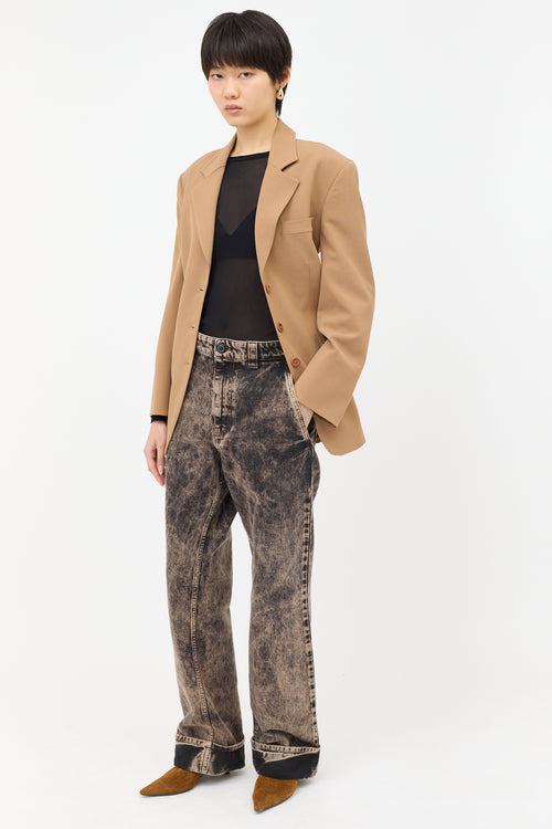 Miu Miu Acid Wash Straight Leg Jeans