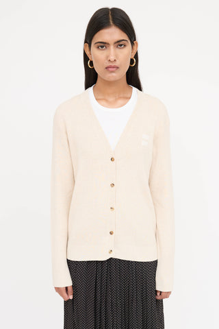 Miu Miu Ribbed Cotton Cardigan