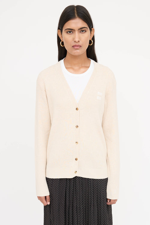 Miu Miu Ribbed Cotton Cardigan