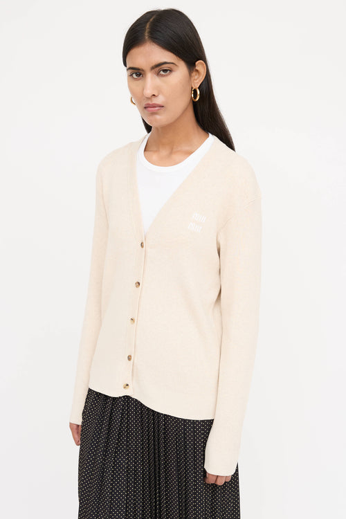 Miu Miu Ribbed Cotton Cardigan