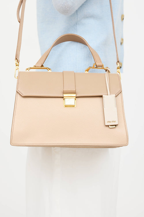 Miu Miu Leather Madras Top Flap Bag