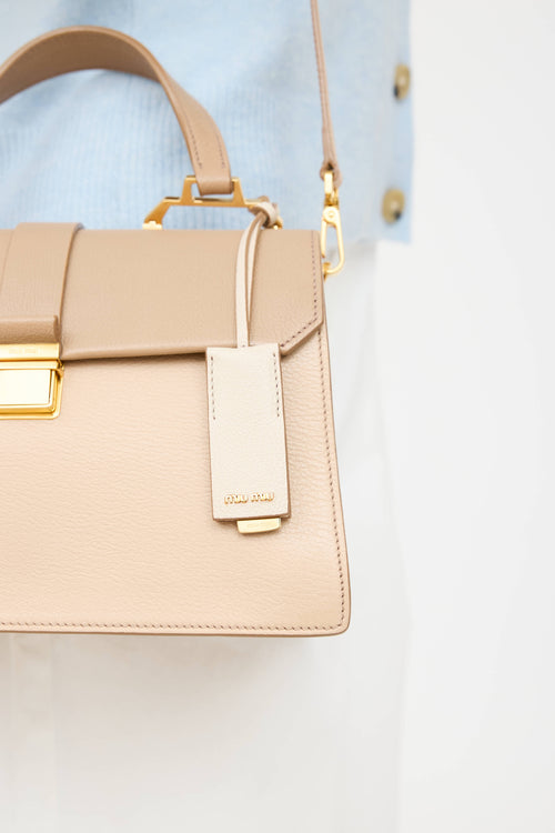 Miu Miu Leather Madras Top Flap Bag