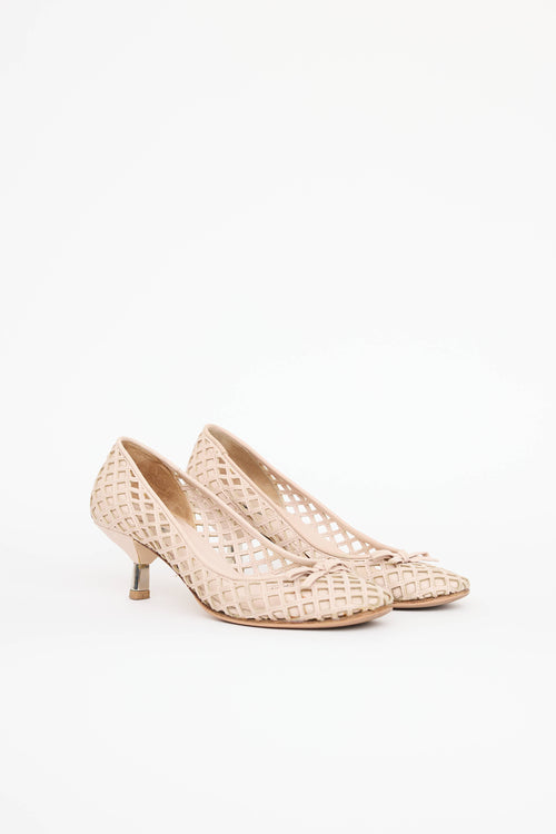 Miu Miu Leather Bow Kitten Heel