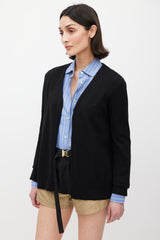 Miu Miu Black Knit Cut Out Cardigan