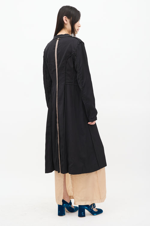 Miu Miu Black Cotton Exposed Seam Coat