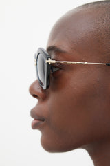 Miu Miu Black & Gold Angular SMU06O Sunglasses